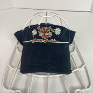 Harley Davidson Visor Hat, Ocho Rios Jamaica, Black, One Size